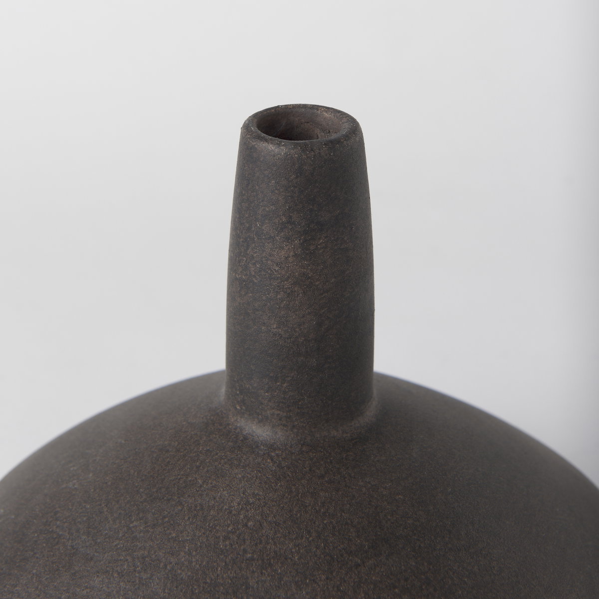 Rylee 6.9H Dark Brown Ceramic Vase, by Mercana, 7.87" length x 7.87" width x 6.89" height View 4