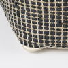 Aalia  Charcoal Leather and Jute Pouf, Ottoman by Mercana, 16" length x 16" width x 16" height thumbnail 9