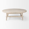 Rosie   Round Blonde Wood Coffee Table, by Mercana, 48" length x 48" width x 16" height thumbnail 6