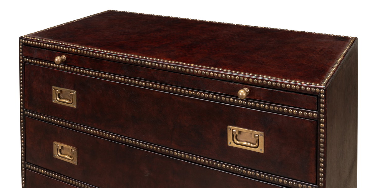 Studded Gentleman's Chest, by Sarreid, 1'8" length x 3'4" width x 2'10" height View 10