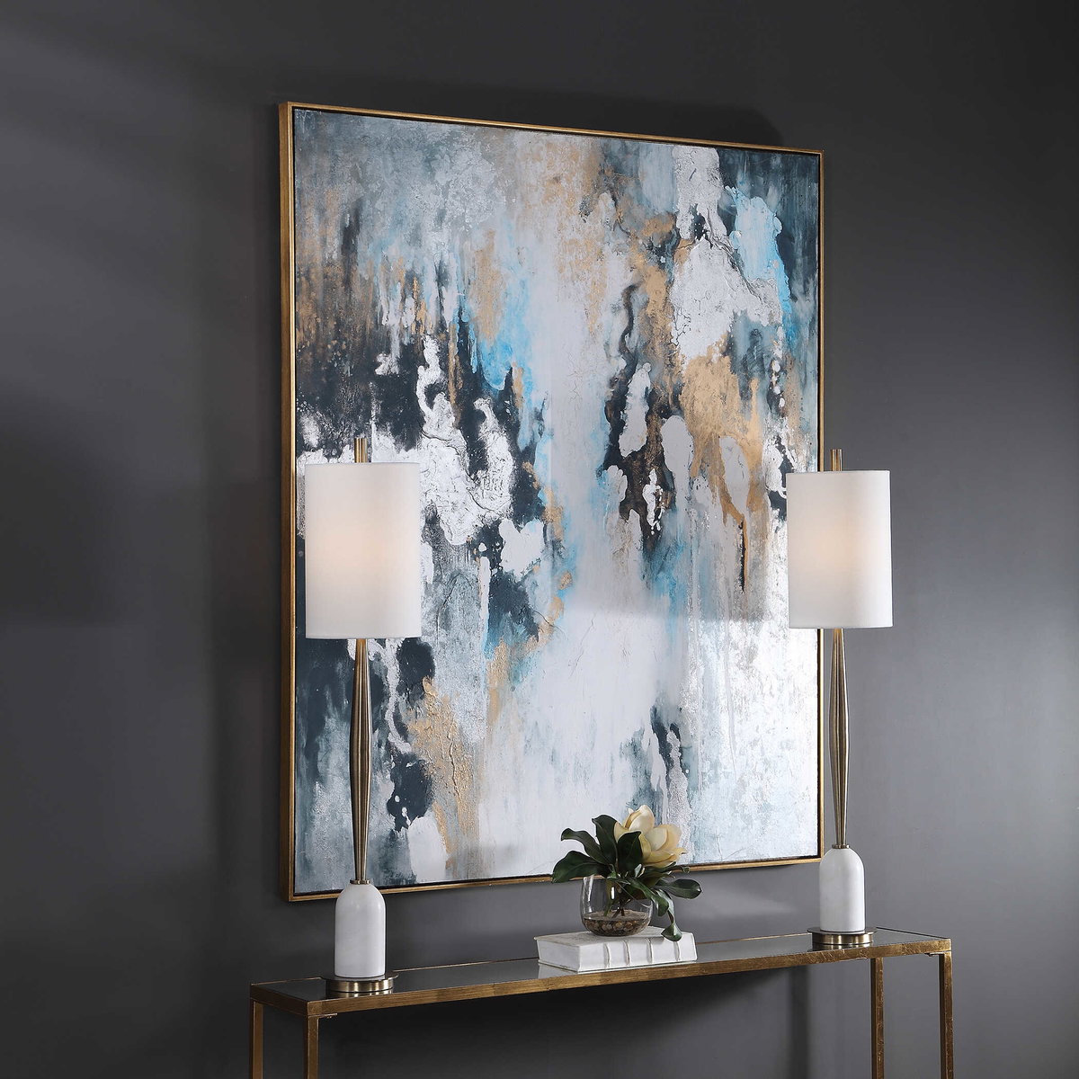Stormy Seas Hand Painted Canvas, Art by Uttermost, 51" width x 61" height x 1.7" depth View 6