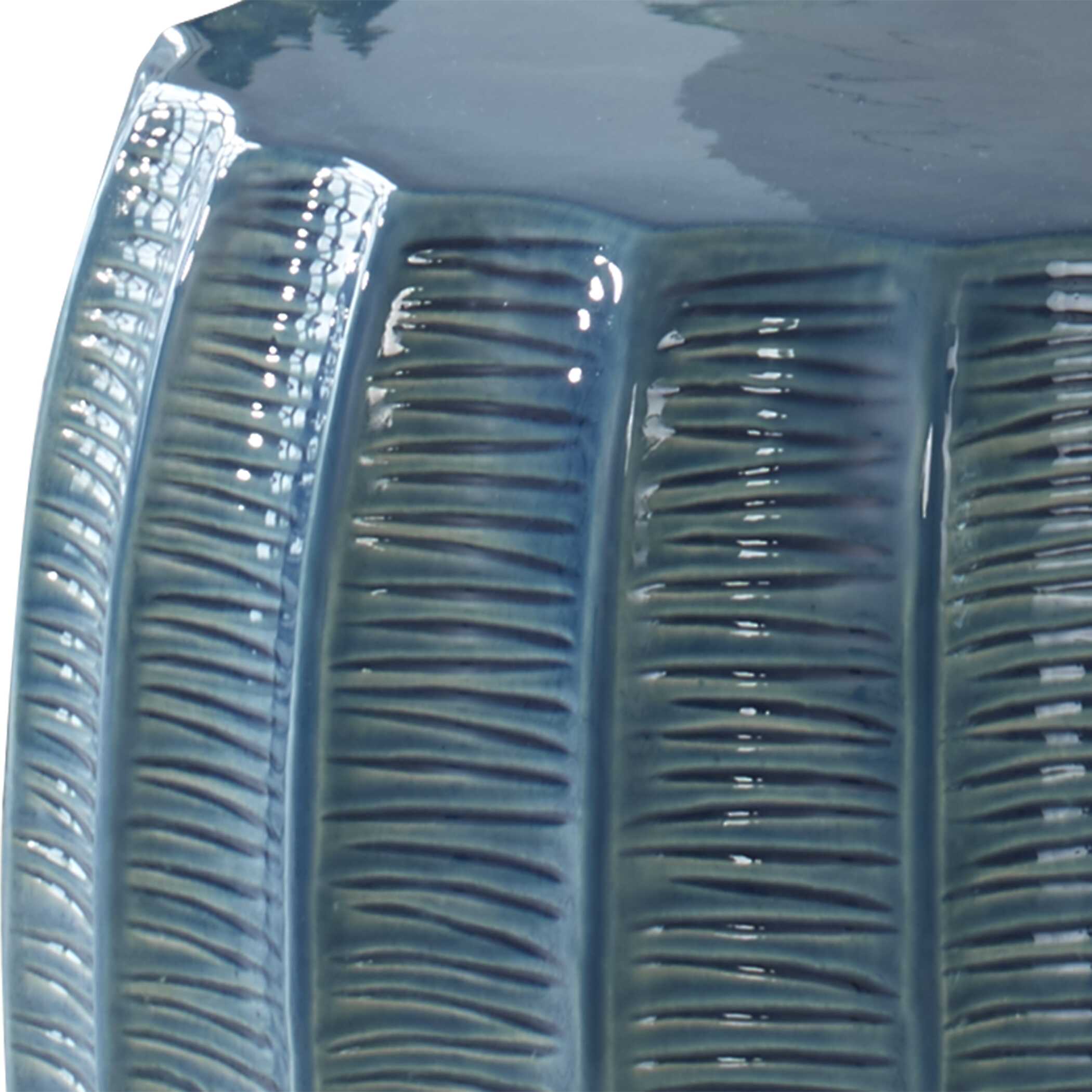 Harbor Aqua Blue Garden Stool, Furniture by Uttermost, 14.25" width x 17.37" height x 14.25" depth View 4