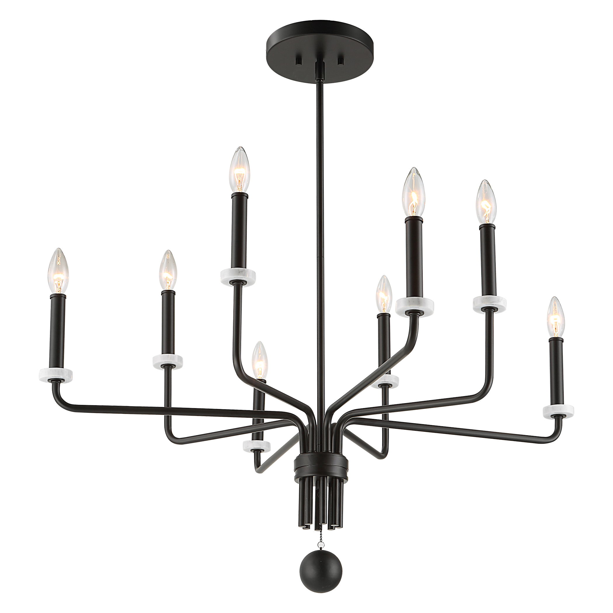 Ebony Elegance 8 Light Chandelier large image 