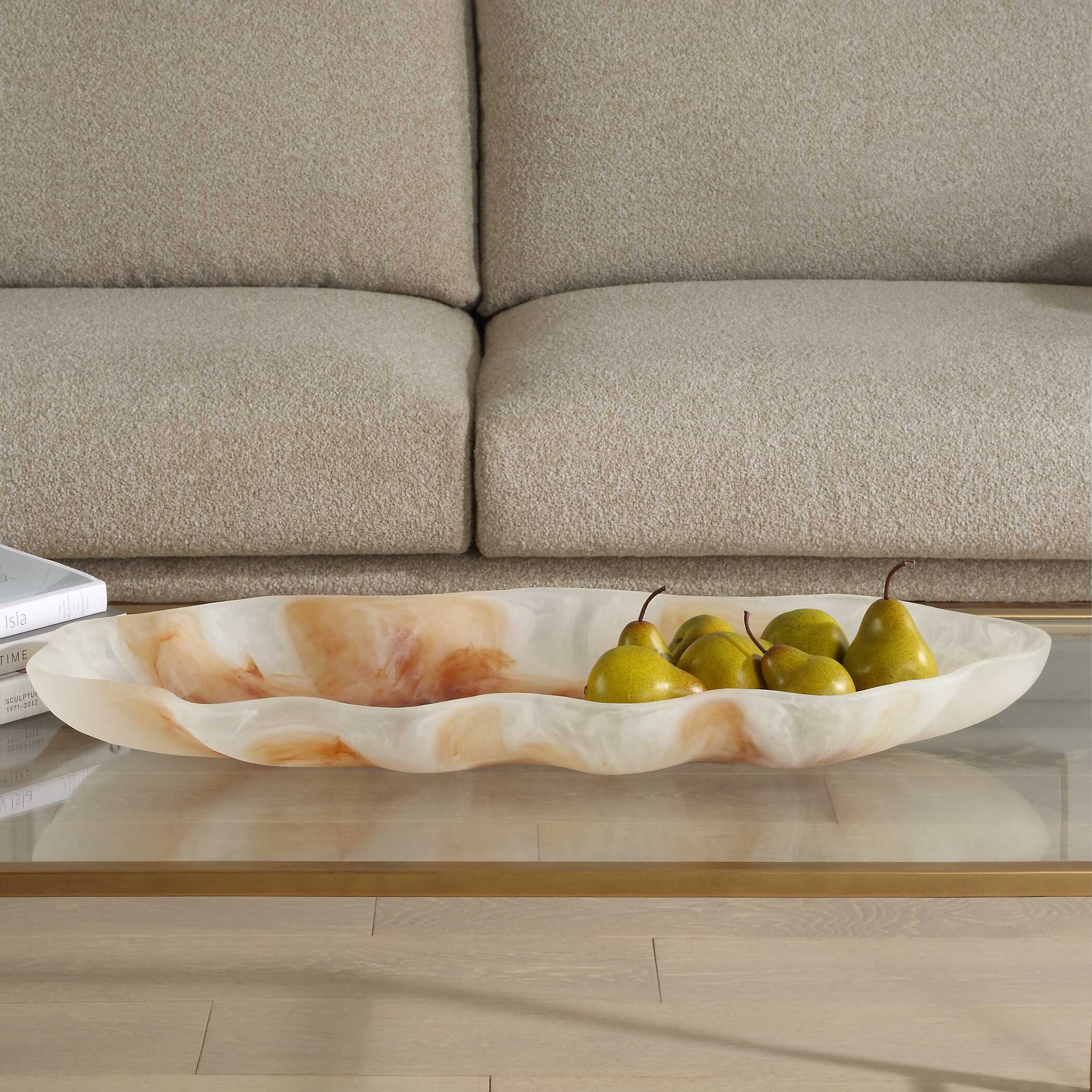 Organic Elegance Wavy Oval Bowl, Decorative by Uttermost, 28" width x 3" height x 12.25" depth View 5