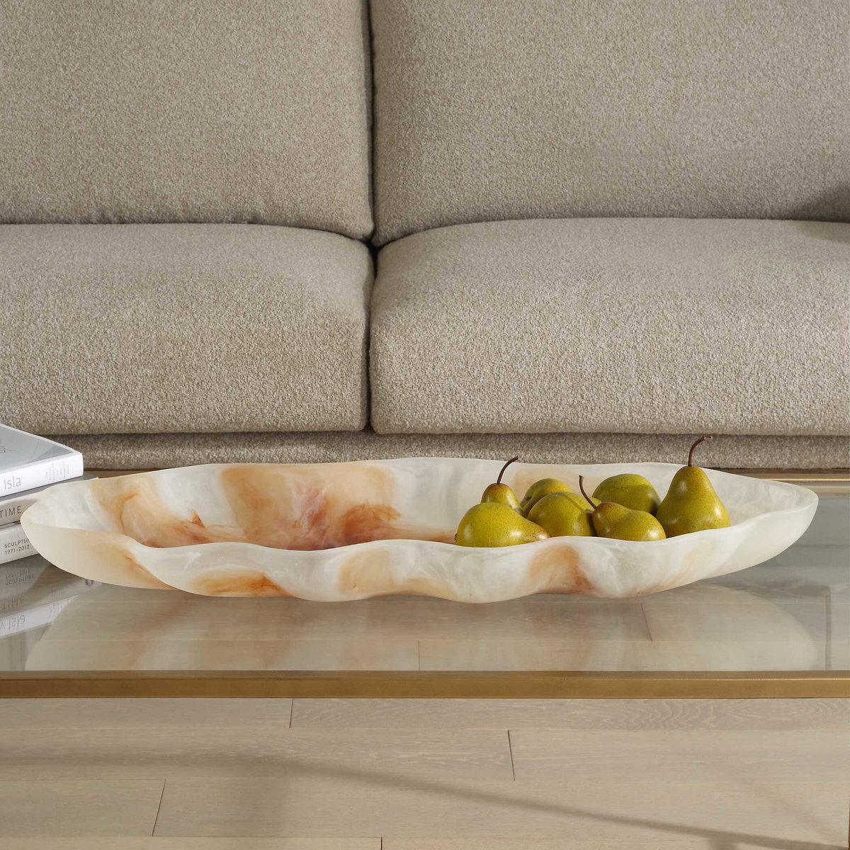 Organic Elegance Wavy Oval Bowl, Decorative by Uttermost, 28" width x 3" height x 12.25" depth View 5