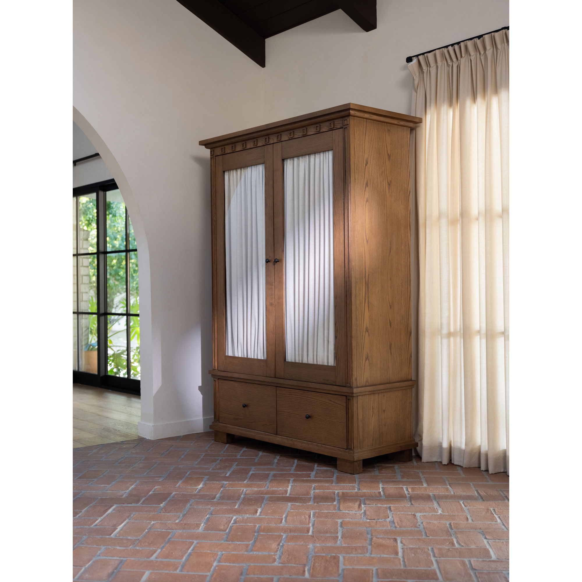 Lillian Tall Cabinet Brown, Cabinets & Sideboard by Moe's Home, 52" width x 74.4" height x 22.4" depth View 15
