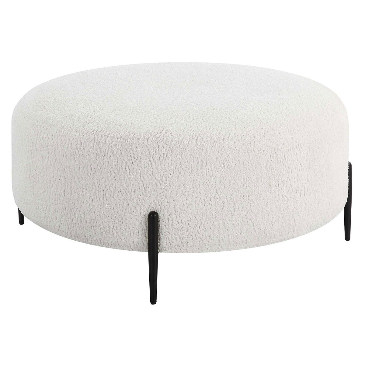 Arles Large Plush White Ottoman, by Uttermost, 40" width x 18" height x 40" depth View 6