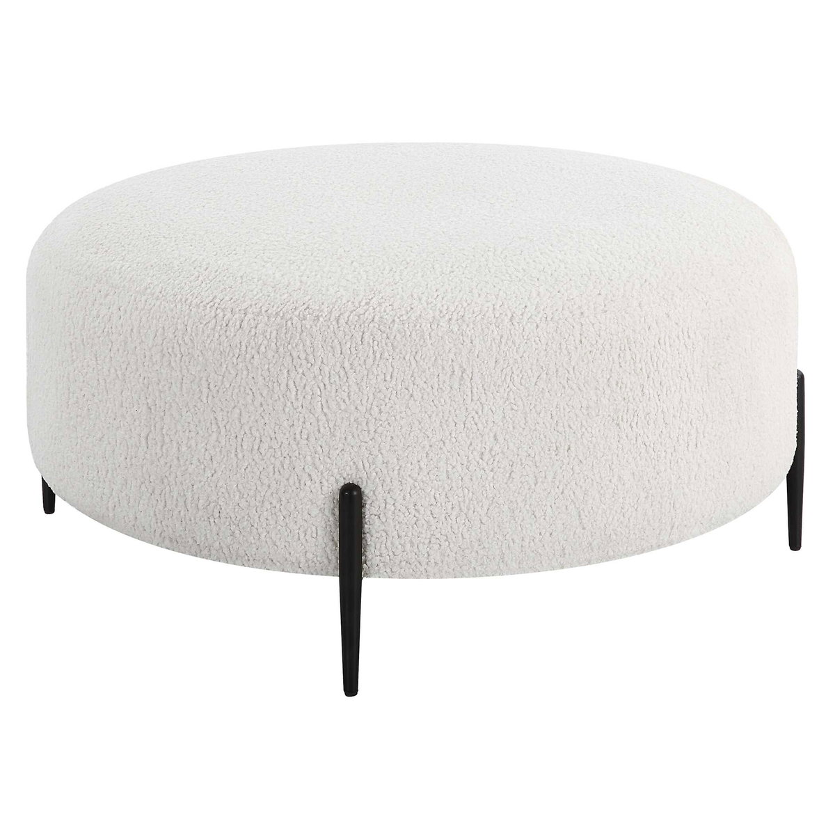 Arles Large Plush White Ottoman, by Uttermost, 40" width x 18" height x 40" depth View 6