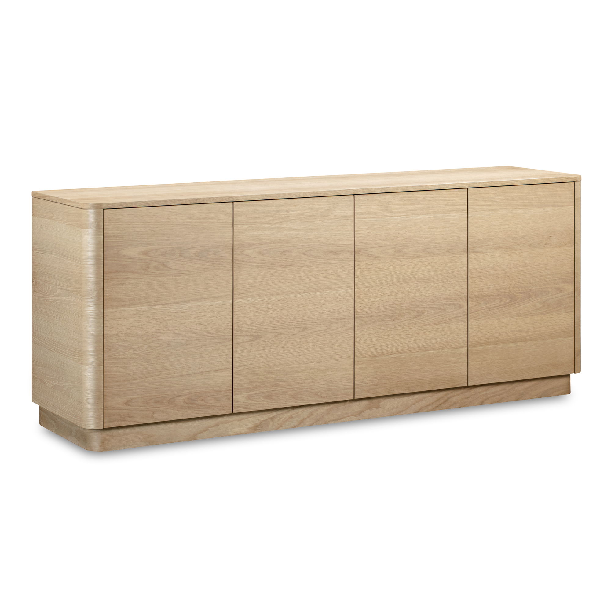 Round Off Sideboard Natural Oak, Cabinets & Sideboard by Moe's Home, 72" width x 30" height x 19" depth View 2