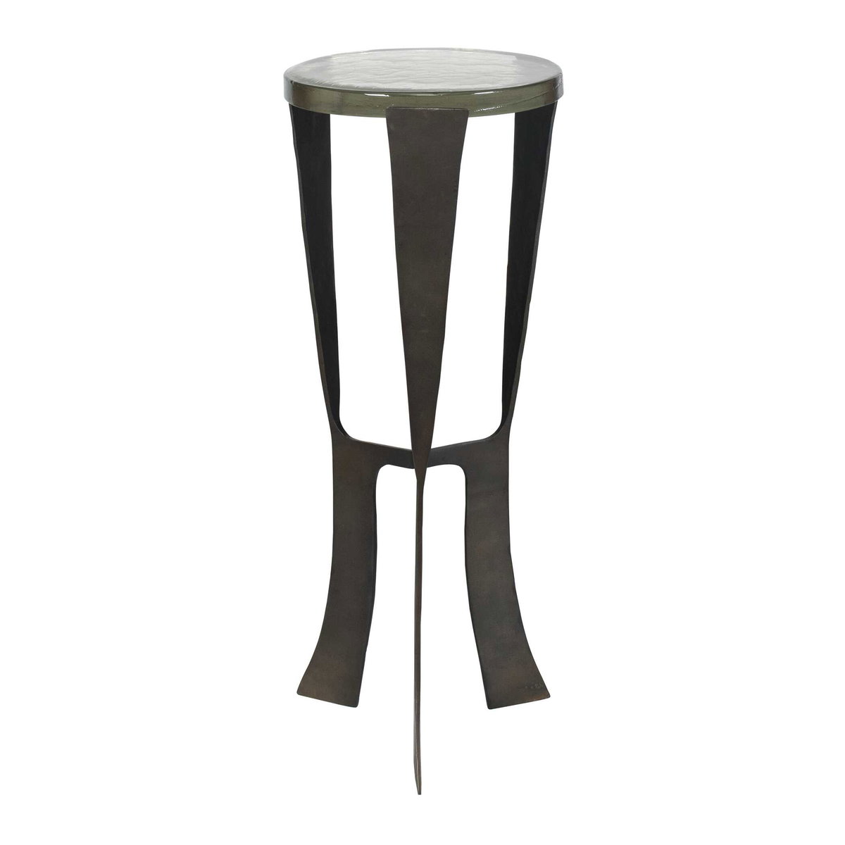 Renaud Dark Bronze Drink Table, Side & End Table by Uttermost, 10" width x 24" height x 10" depth View 2