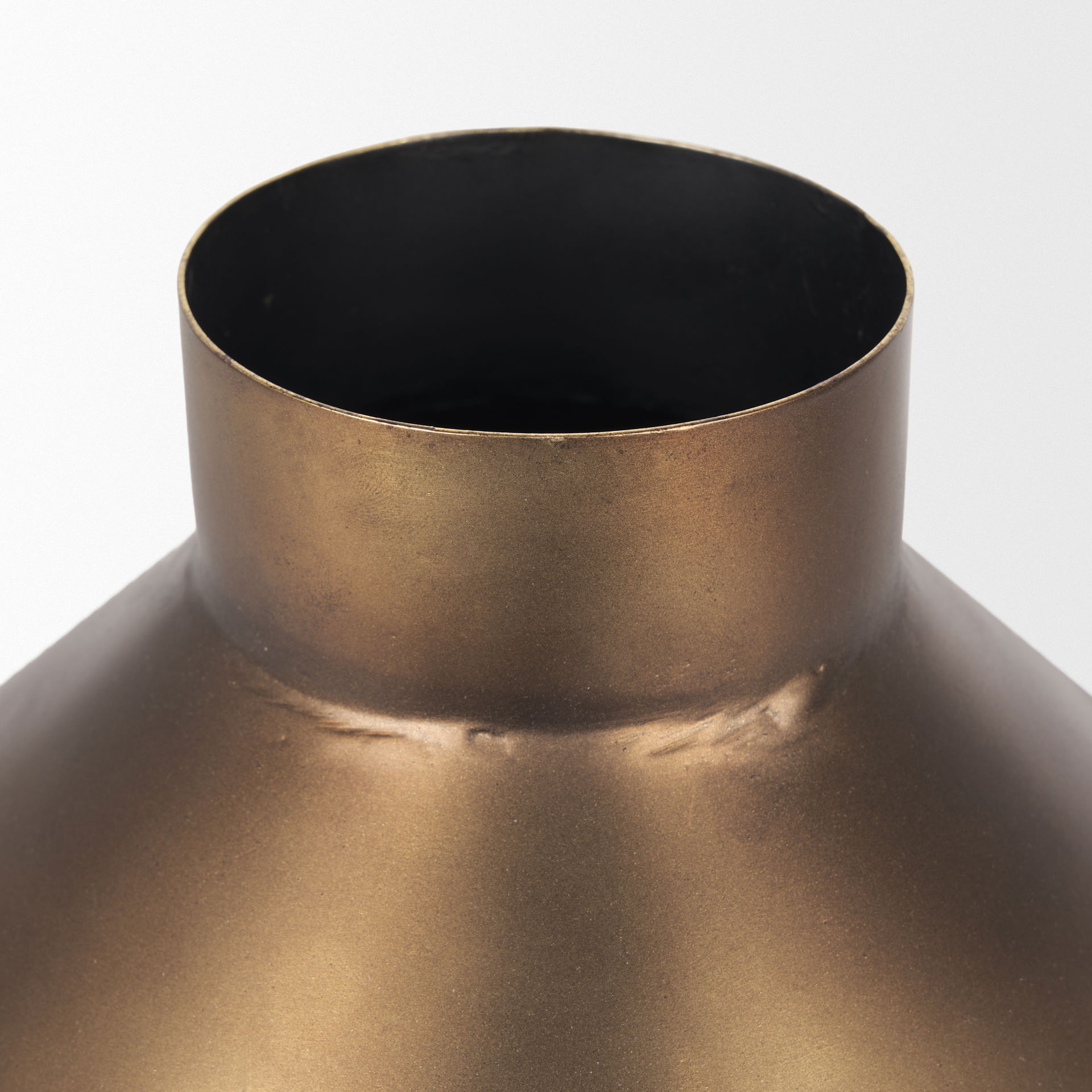 Perrin Small Brushed Gold Metal Decorative Vase large image 