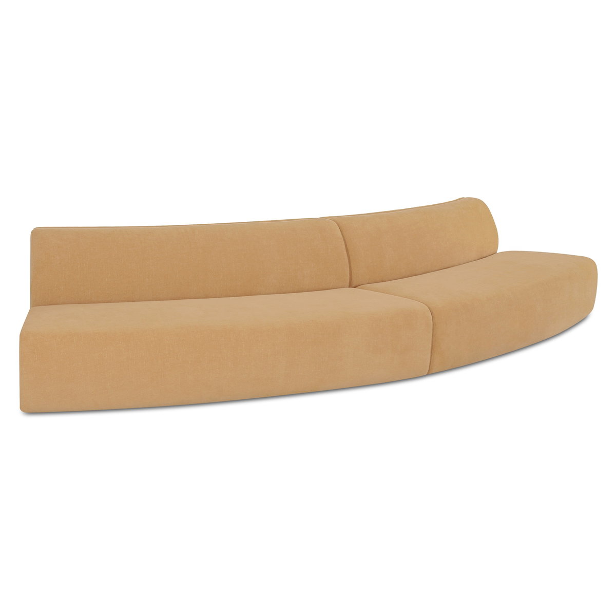 Naomi 2 Piece Convex Modular Sectional Golden Yellow, Sectional Sofa by Moe's Home, 161.4" width x 28.3" height x 39" depth View 2