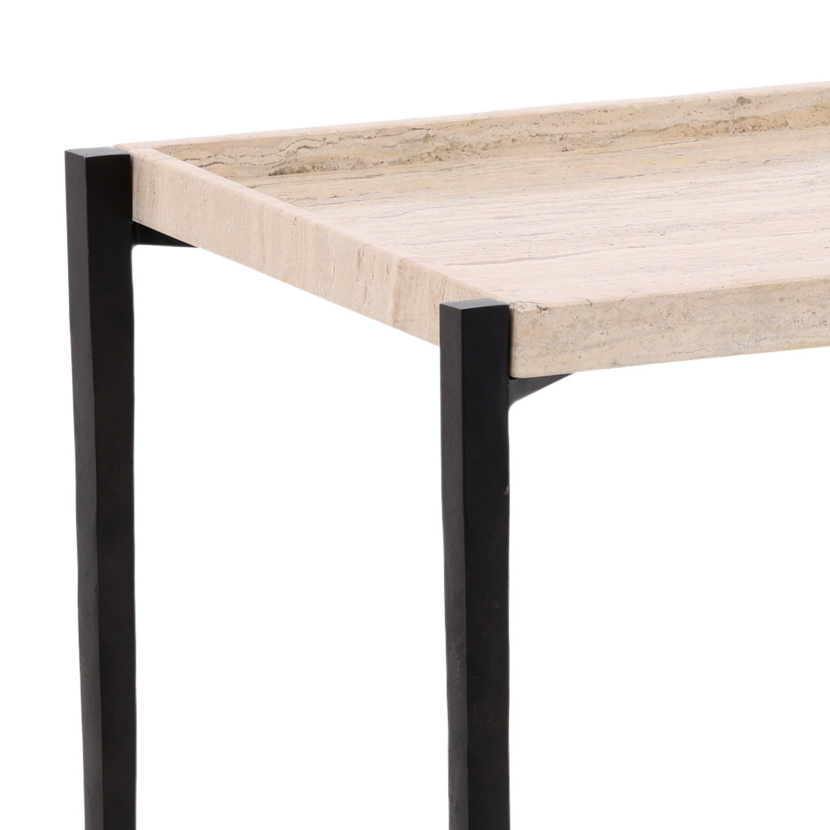 Rice End Table Travertine, Side & End Table by Dovetail, 22" width x 22" height x 17" depth View 5