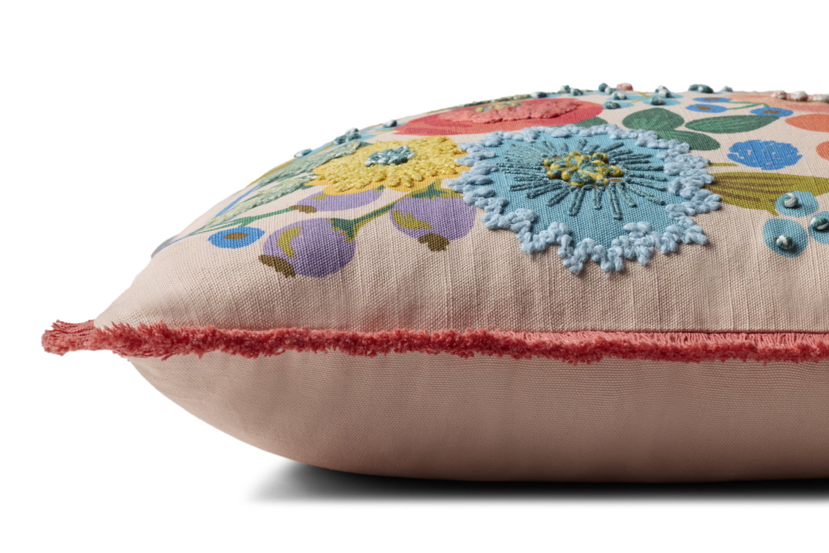 Rifle Paper Co. x Loloi Vintage Garden Pillow, Decorative Pillow, 18" length x 18" width View 3