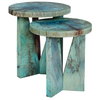 Nadette Blue Nesting Tables Set/2, Side & End Table by Uttermost, 18" width x 21.3" height x 18" depth thumbnail 1