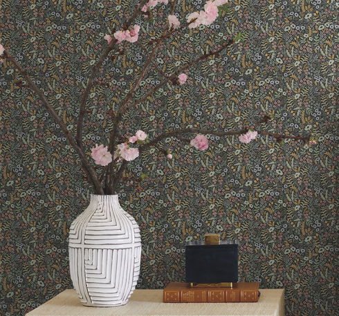Tapestry Black Wallpaper