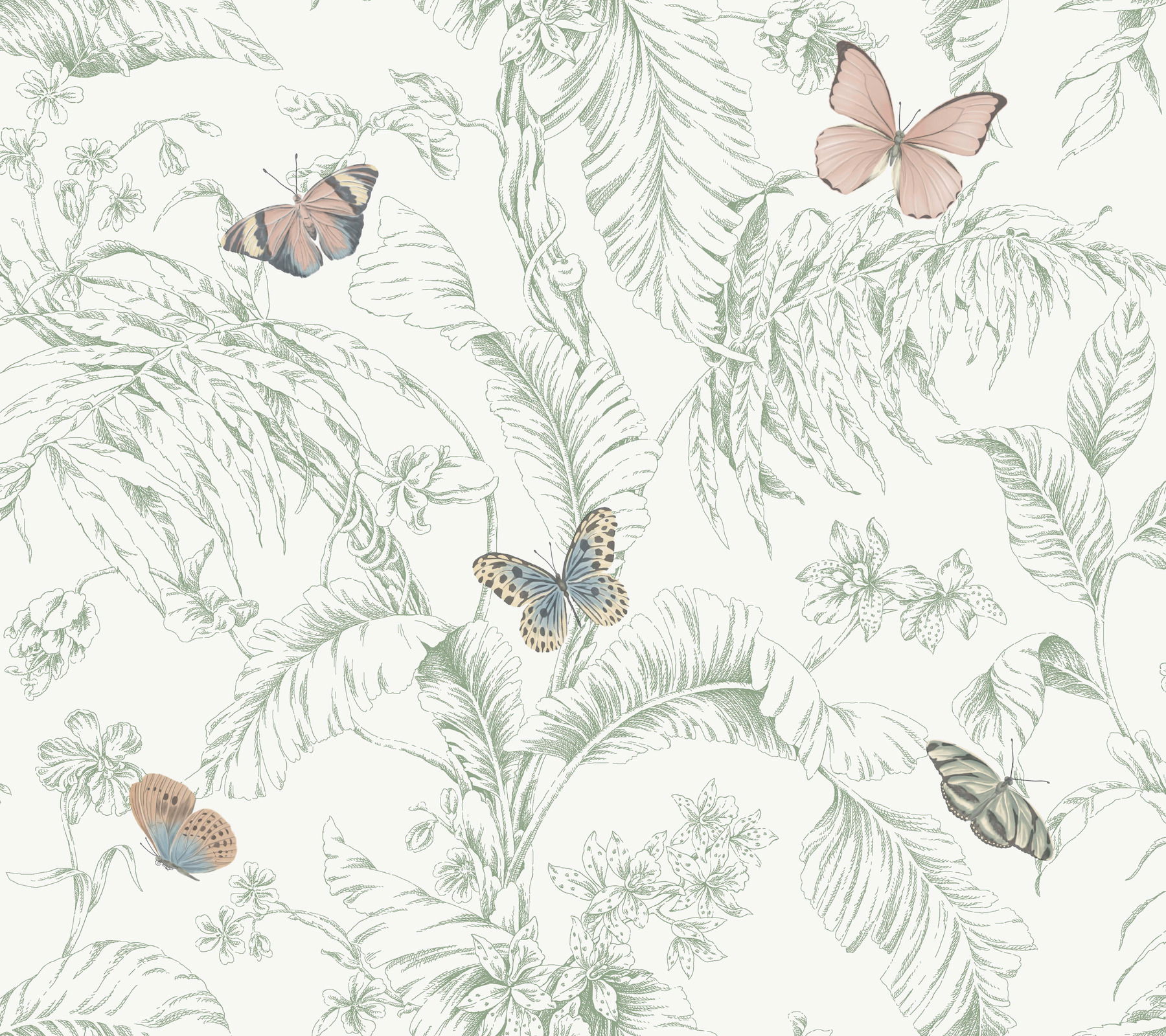 Papillon Blush Wallpaper, by York Wall, 27' length x 2'3" width x 0.02" depth View 1