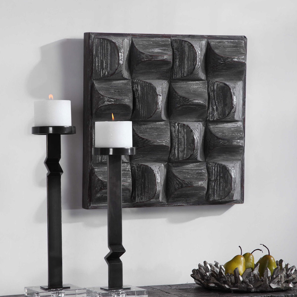 Pickford Wood Wall Decor, Sculptural Wall Art by Uttermost, 20.12" width x 20.12" height x 4.5" depth View 4