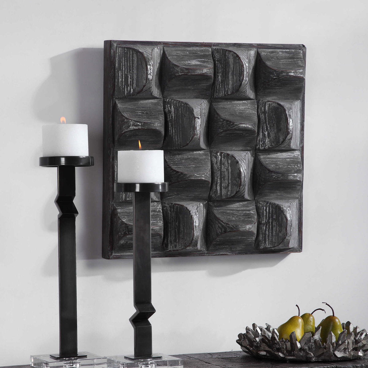 Pickford Wood Wall Decor, Sculptural Wall Art by Uttermost, 20.12" width x 20.12" height x 4.5" depth View 4