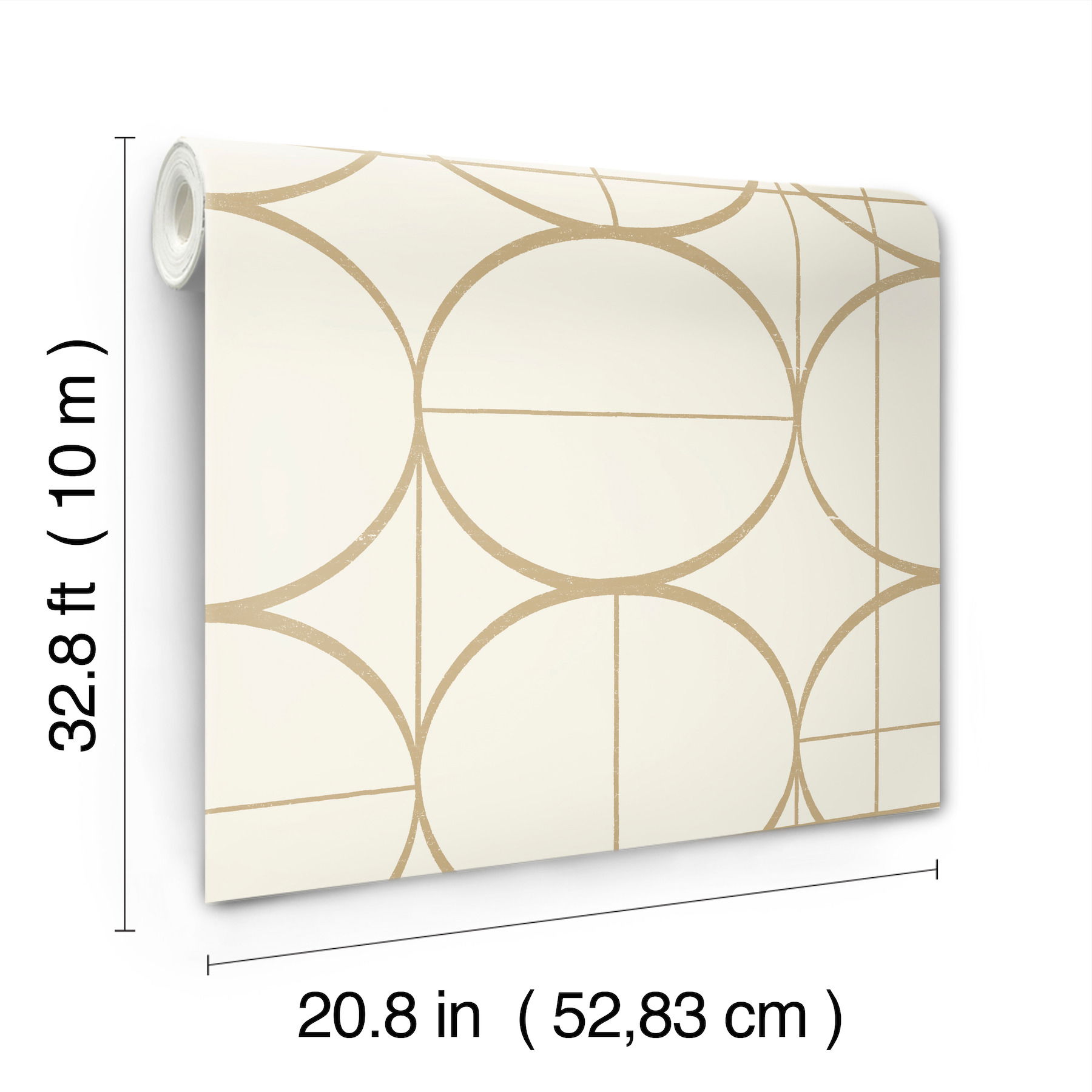 Sun Circles Cream & Gold Wallpaper large image 