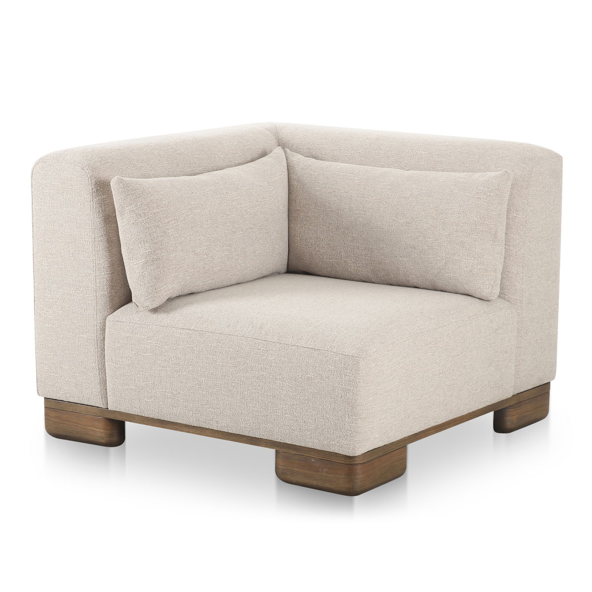 June Corner Chair Oatmeal, Sectional Sofa by Moe's Home, 40" width x 30" height x 40" depth View 2