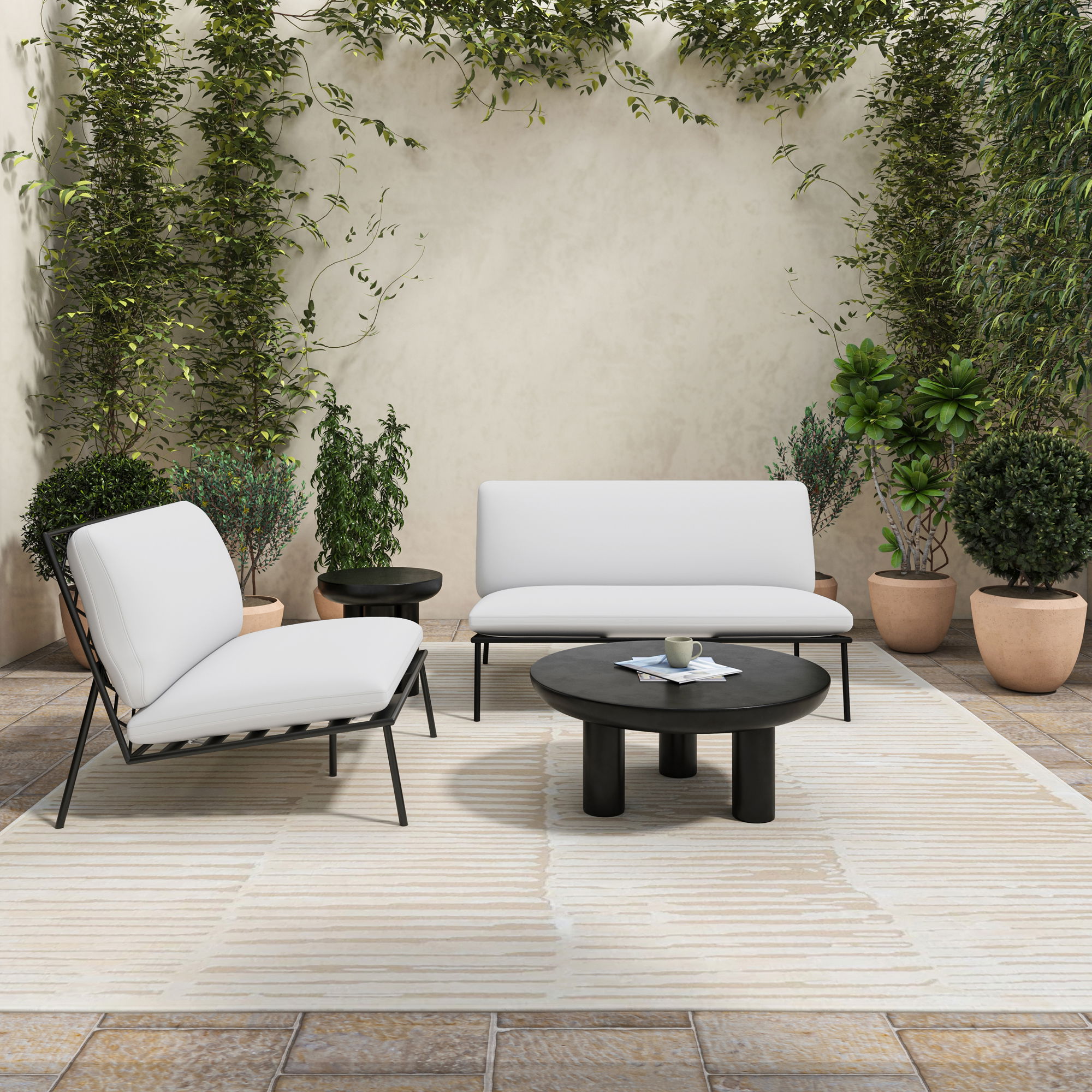 Salma Outdoor Accent Chair White large image 