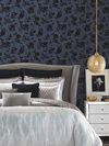 Flutter Vine Blue & Black Wallpaper thumbnail 2