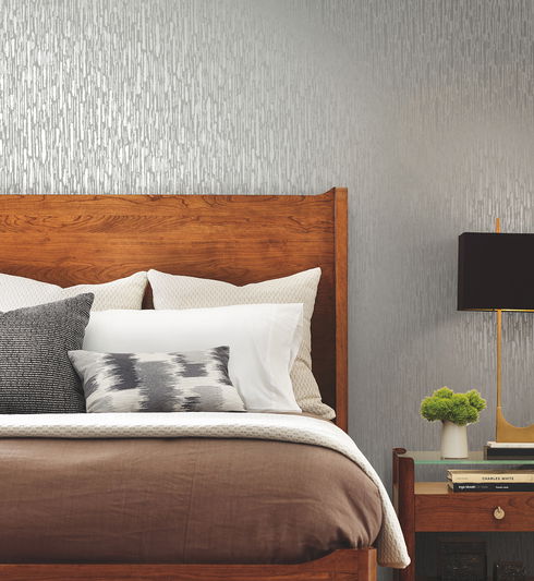 Metallic Cascade Spa & Silver Wallpaper