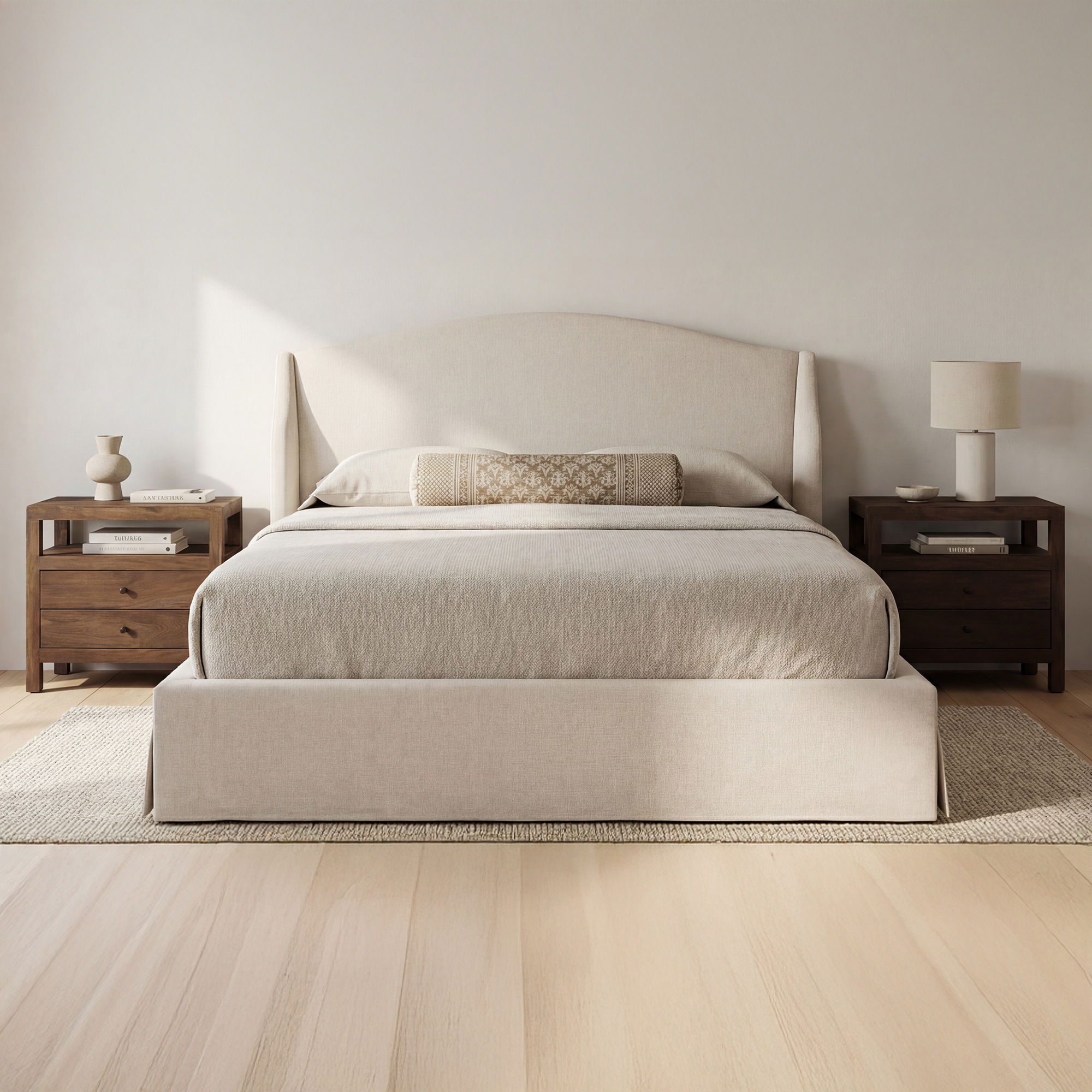 Weston Queen Storage Bed Cream, by Moe's Home, 5'4.17" width x 4'2" height x 7'4.58" depth View 7