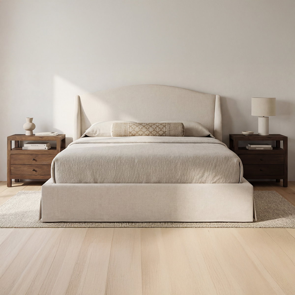 Weston Queen Storage Bed Cream, by Moe's Home, 5'4.17" width x 4'2" height x 7'4.58" depth View 7