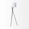 Ambrose 20.0L x 20.0W x 61.8H Black Metal with White Fabric Shade Floor Lamp, by Mercana, 22" length x 22" width x 65.5" height thumbnail 7