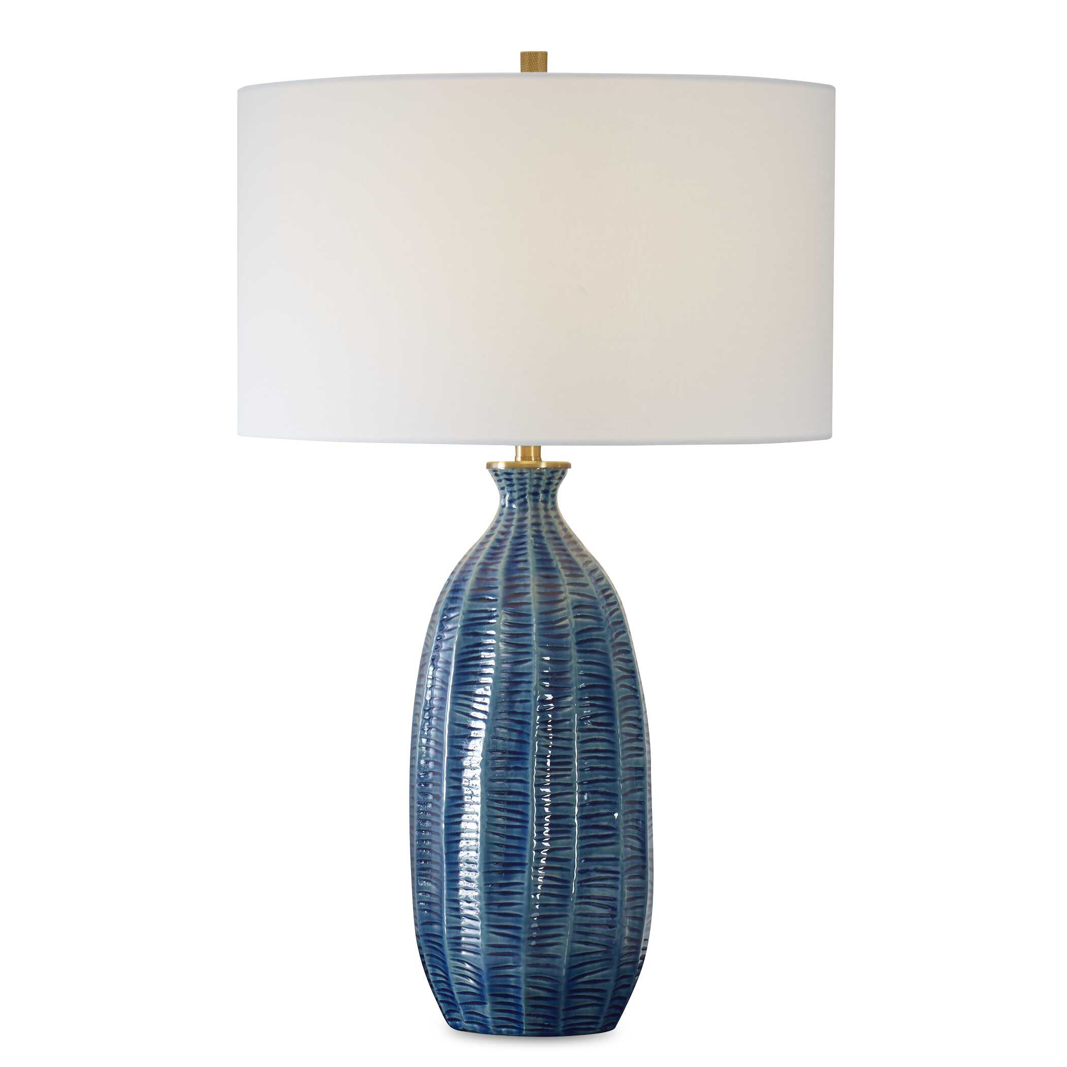 Bixby Blue Table Lamp, by Uttermost, 17" width x 28.5" height x 17" depth View 1