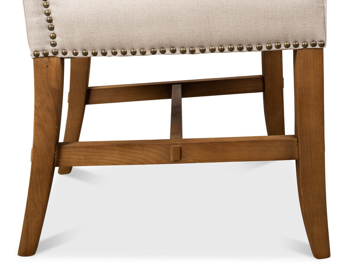 High Back Dining Chair, by Sarreid, 2'2" length x 1'9" width x 3'7" height View 5
