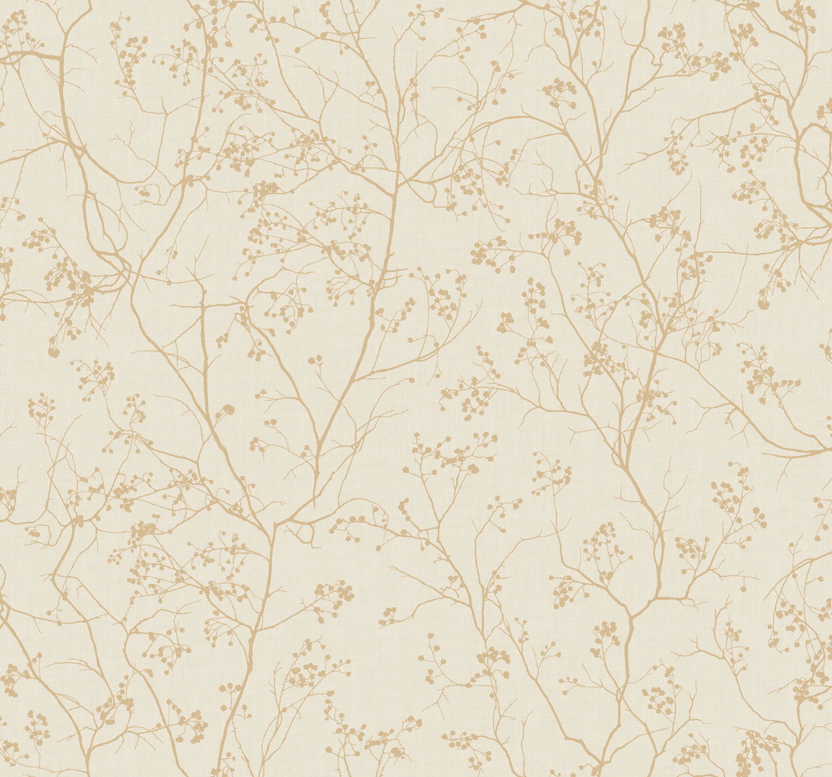 Luminous Branches Cream & Gold Wallpaper, by York Wall, 27' length x 2'3" width x 0.02" depth