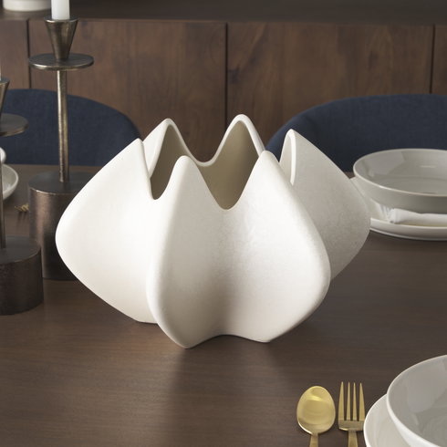 Ulrich Sculptural Cream Glazed Ceramic Vase