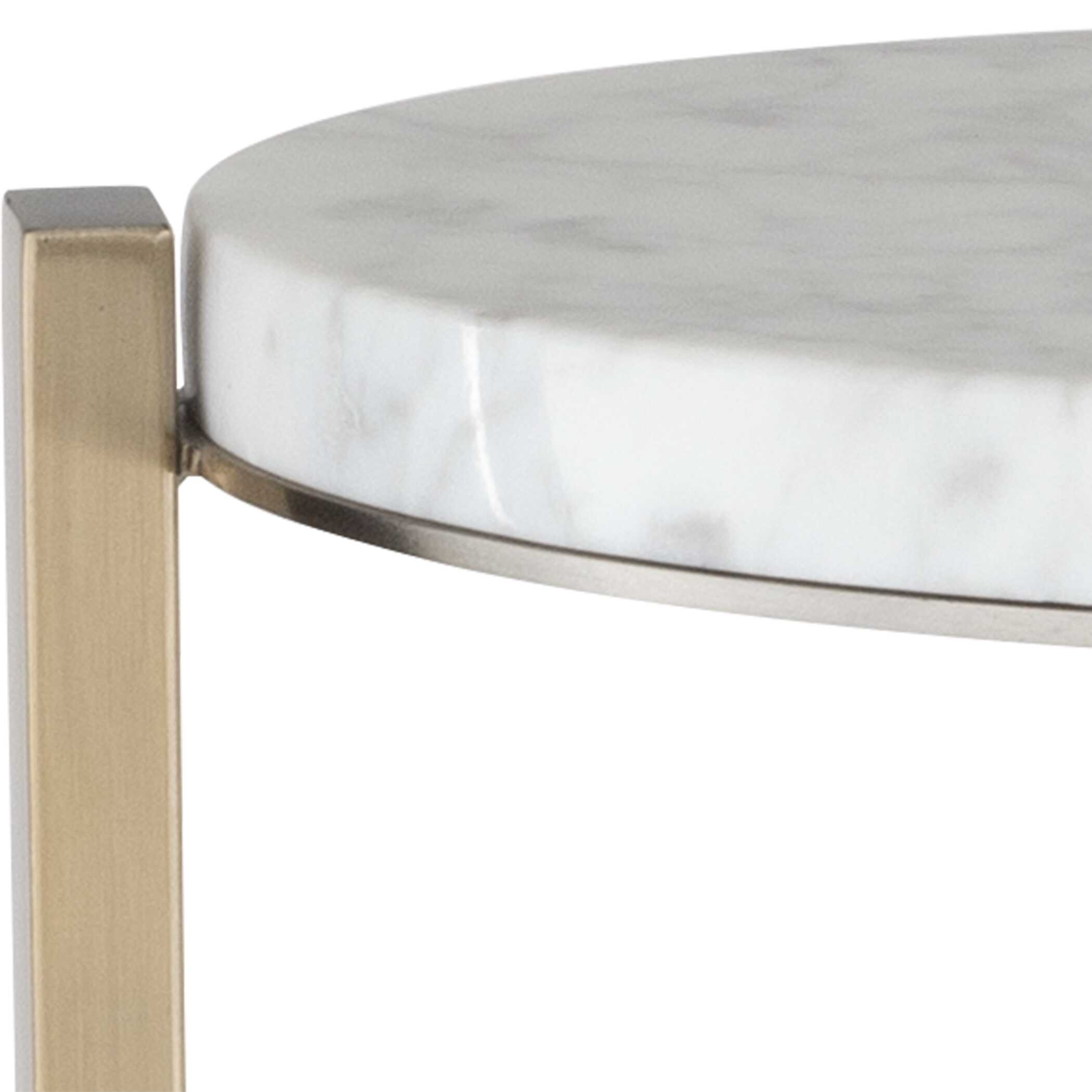 Pietra Carrara Marble Drink Table, Furniture by Uttermost, 10.62" width x 23" height x 10.12" depth View 6