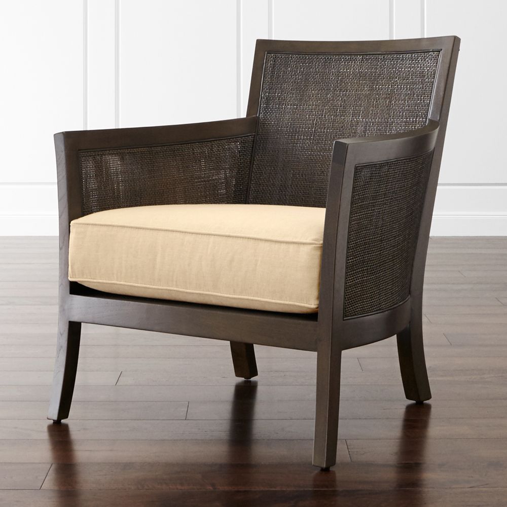 Online Designer Combined Living/Dining Blake Carbon Grey Rattan Chair with Fabric Cushion