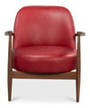Pindar Armchair  Leather  New Rouge Red, by Sarreid, 2'7" length x 2'6" width x 2'6" height thumbnail 2