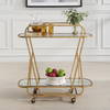 Swain Brass Serving Cart, Bar Carts & Cabinet by Uttermost, 35.75" width x 35.75" height x 16.5" depth thumbnail 2