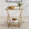 Swain Brass Serving Cart, Bar Carts & Cabinet by Uttermost, 35.75" width x 35.75" height x 16.5" depth thumbnail 2