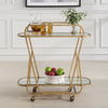 Swain Brass Serving Cart, Furniture by Uttermost, 35.75" width x 35.75" height x 16.5" depth thumbnail 2