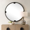 Cornelia Black Round Mirror, by Uttermost, 3'6.5" width x 3'6.5" height x 1.25" depth thumbnail 2