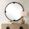Cornelia Black Round Mirror, by Uttermost, 42.5" width x 42.5" height x 1.25" depth thumbnail 2