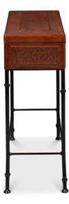 Botanical Leather Box On Stand, by Sarreid, 10" length x 2' width x 2'1" height thumbnail 3