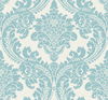 Tapestry Damask Teal Wallpaper, by York Wall, 27' length x 2'3" width x 0.02" depth thumbnail 1