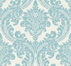 Tapestry Damask Teal Wallpaper, by York Wall, 27' length x 2'3" width x 0.02" depth thumbnail