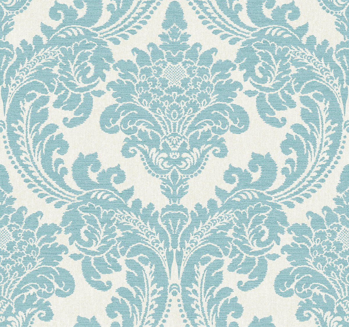 Tapestry Damask Teal Wallpaper, by York Wall, 27' length x 2'3" width x 0.02" depth