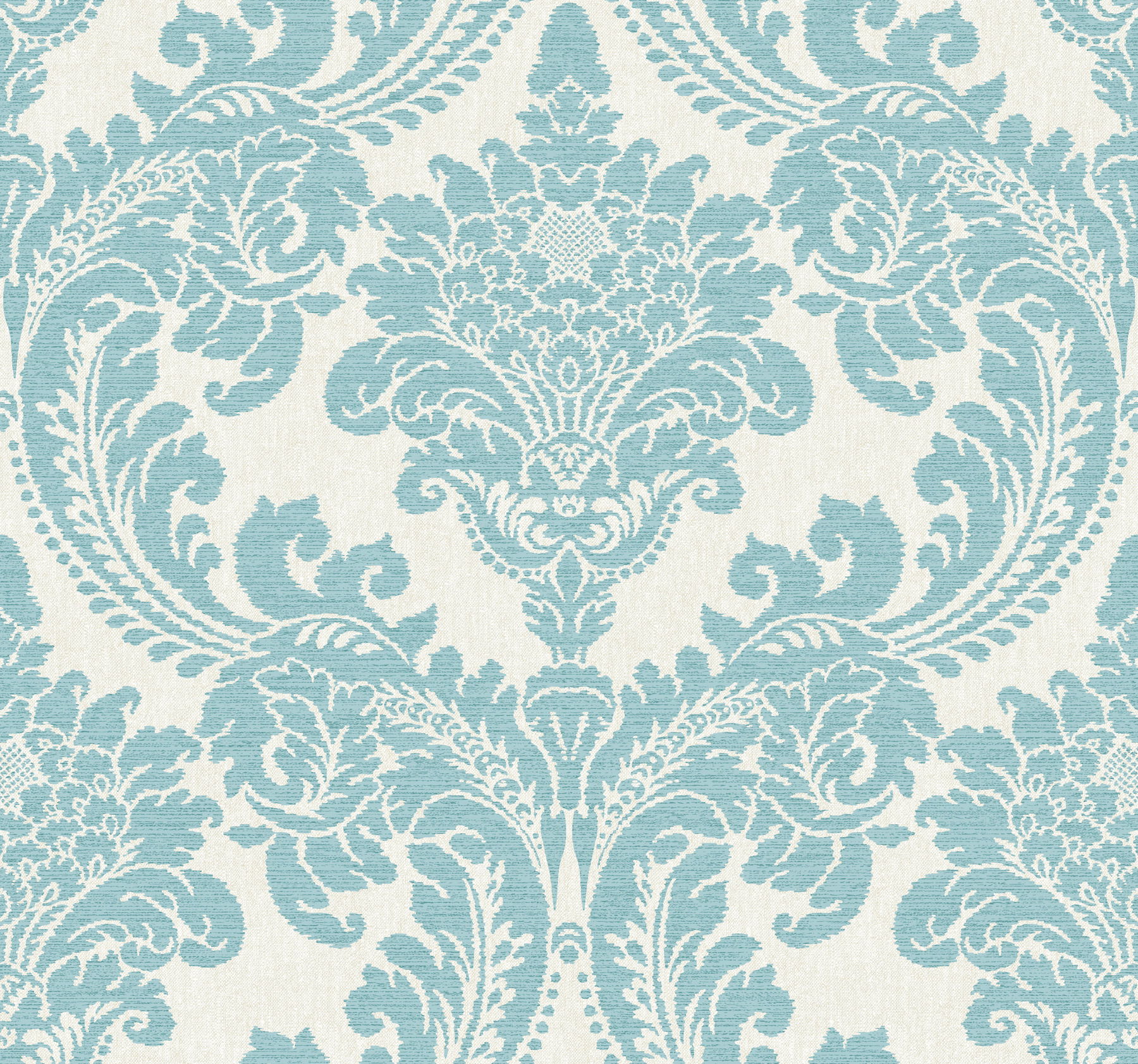 Tapestry Damask Teal Wallpaper large image 