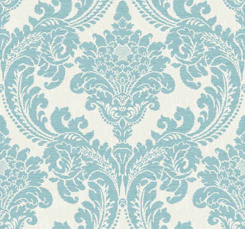 Tapestry Damask Teal Wallpaper