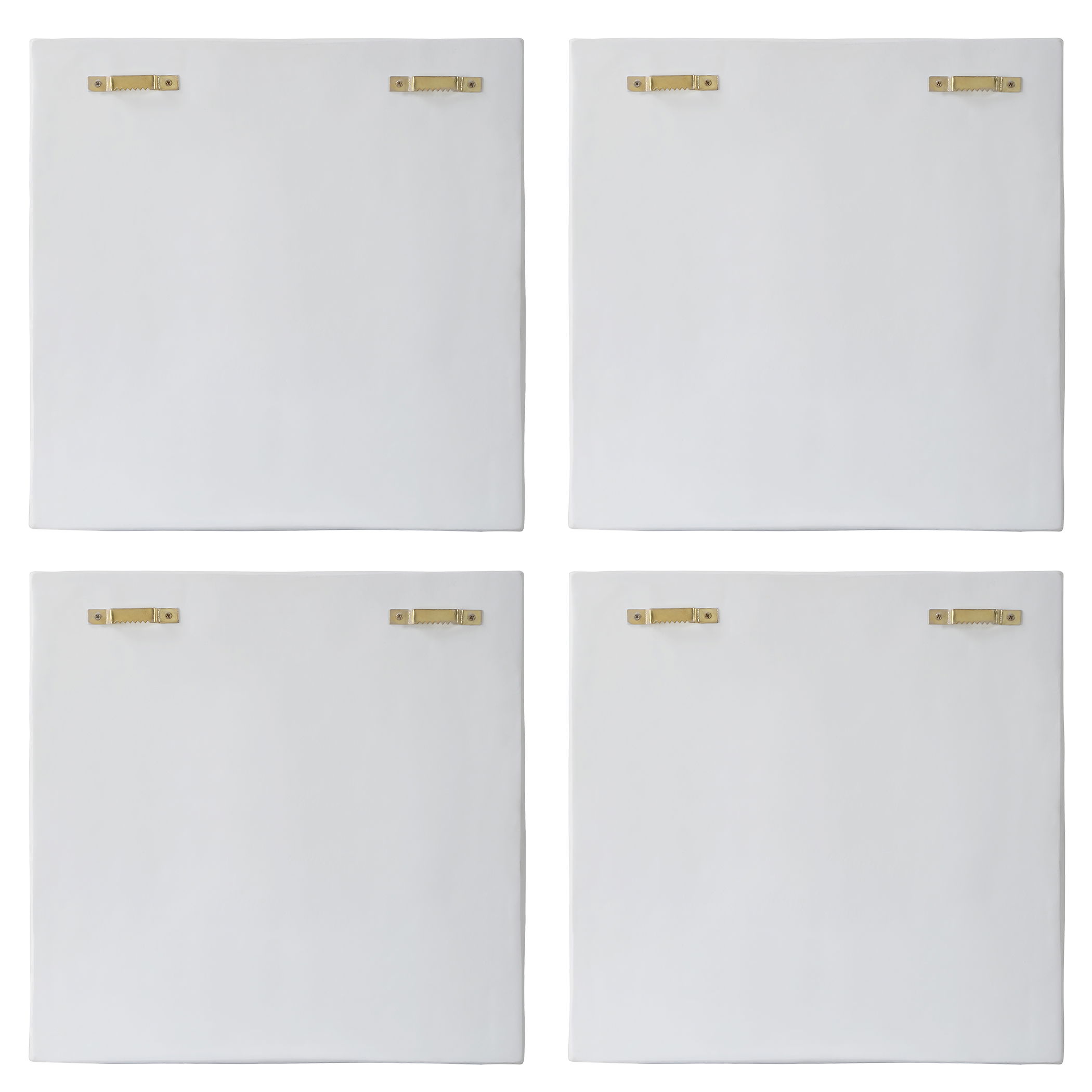 Snowdrift Sculpted White Wall Decor Set/4 large image 